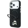 Karl Lagerfeld Ring Stand 360 Karl & Choupette Heads Pin MagSafe -kuori iPhone 18 Pro Max / 17 Pro Max -puhelimelle, musta
