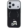 Karl Lagerfeld Ring Stand 360 Karl & Choupette Heads Pin MagSafe -kuori iPhone 18 Pro Max / 17 Pro Max -puhelimelle, musta