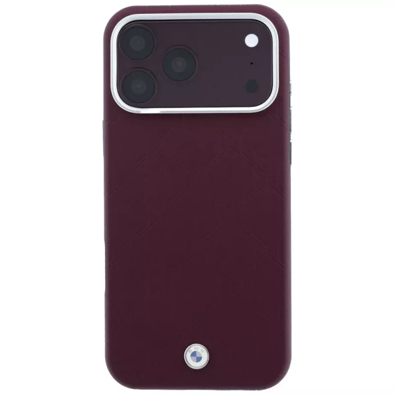 BMW BMW001223 suojakotelo iPhone 18 Pro / 17 Pro, Sign Deboss Quilted Metal Logo, MagSafe, viininpunainen