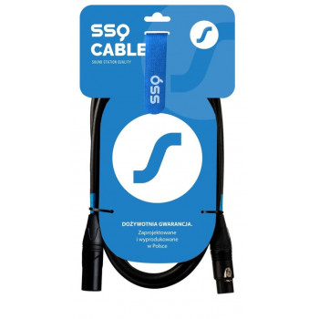 SSQ DMX1 SS-1838 XLR-uros - XLR-naaras-kaapeli, 1 m, musta
