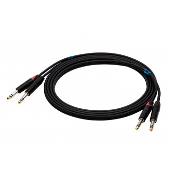SSQ SS-1456 äänikaapeli, 2x Jack stereo - 2x Jack stereo, 1 m, musta