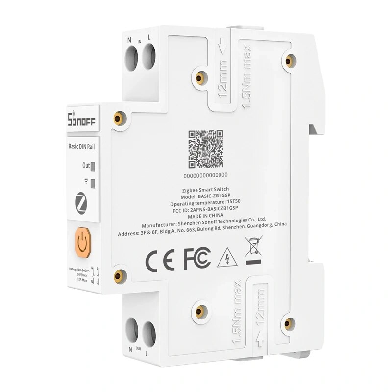 SONOFF BASIC-ZB1GSP Zigbee-älykatkaisin, DIN-kisko, 32 A
