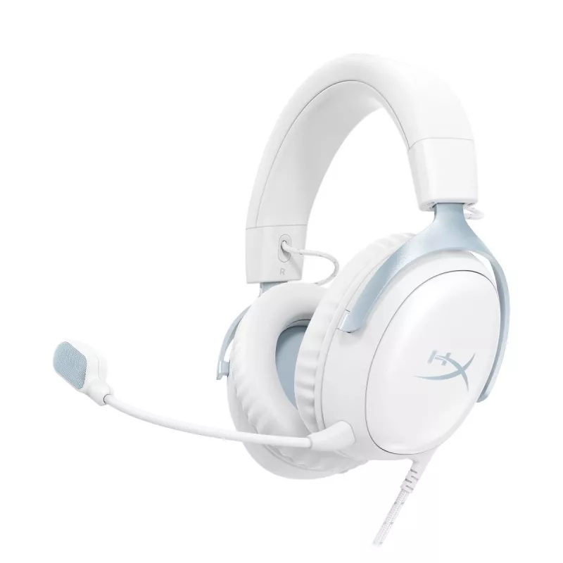 HyperX Cloud III -pelikuulokkeet, valkoinen-sininen, DF7F1AA
