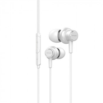 Aiwa ESTM-500W langalliset nappikuulokkeet mikrofonilla, 3,5 mm liitin, valkoinen