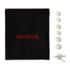 Aiwa ESTM-500W langalliset nappikuulokkeet mikrofonilla, 3,5 mm liitin, valkoinen