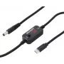 VOLTCRAFT VC-18735745 USB-jännitemuunnin, DC-pistoke 5,5 x 2,1 mm, USB-C PD/DC, säädettävä lähtöjännite, DC-sovittimella, musta