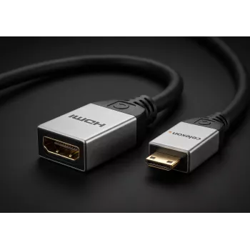 celexon Mini HDMI M/F -sovitin Ethernet-tuella, 2.0a/b, 4K, Professional