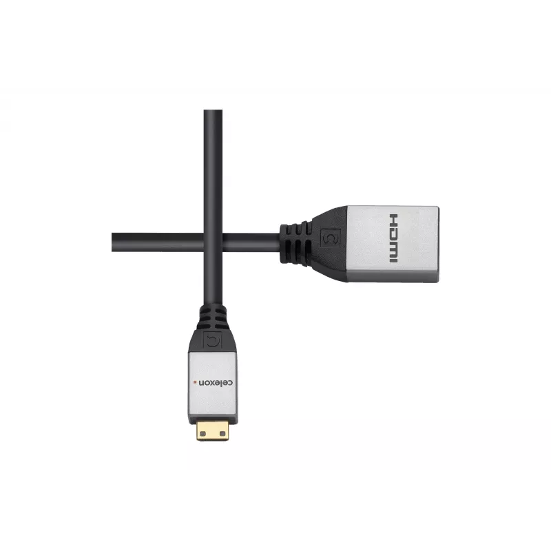 celexon Mini HDMI M/F -sovitin Ethernet-tuella, 2.0a/b, 4K, Professional