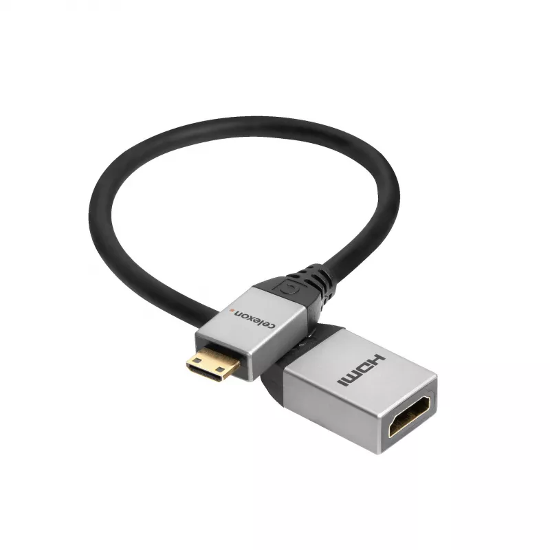 celexon Mini HDMI M/F -sovitin Ethernet-tuella, 2.0a/b, 4K, Professional
