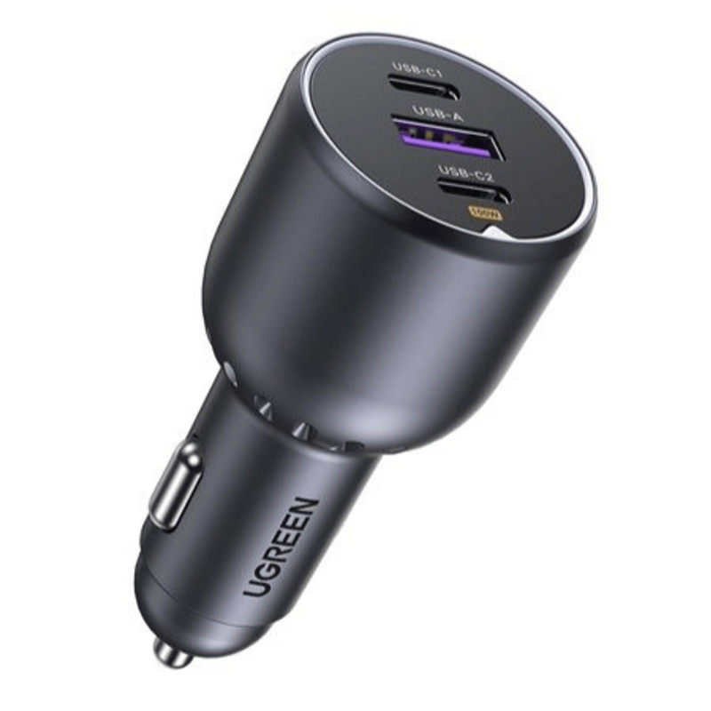 Ugreen EC705 autolaturi, USB + 2x USB-C, 130 W, 1 m 5 A:n kaapelilla