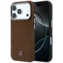 Mercedes Mer008905 suojakuori iPhone 18 Pro / 17 Pro -puhelimelle, Leather Semi Wrap Wood Effect, MagSafe, camel