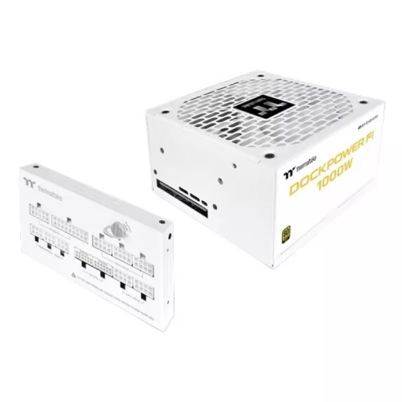 Thermaltake Dockpower FI 1000W tietokoneen virtalähde, 80 PLUS Gold, valkoinen