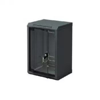 Triton RBA-09-AS3-BAX-C1 10 tuuman seinäkaappi, yksiosainen, 9U, 300 mm, lasiovi, musta RAL 9005