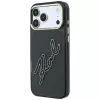 Karl Lagerfeld KF003382 IML Big Signature Resin Metal Frame -suojakuori iPhone 18 Pro Max / 17 Pro Max -puhelimelle, musta