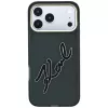 Karl Lagerfeld KF003382 IML Big Signature Resin Metal Frame -suojakuori iPhone 18 Pro Max / 17 Pro Max -puhelimelle, musta