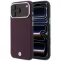 BMW BMW001224 Sign Deboss Quilted Metal Logo MagSafe -suojakuori iPhone 18 Pro Max / 17 Pro Max -puhelimelle, viininpunainen