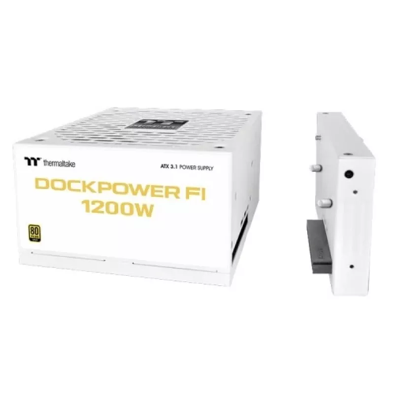Thermaltake TT Dockpower FI 1200W Snow virtalähde, 1200 W, 80 PLUS Gold, modulaarinen, valkoinen