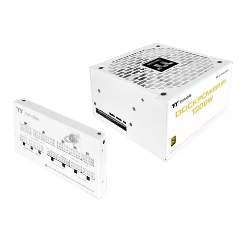Thermaltake TT Dockpower FI 1200W Snow virtalähde, 1200 W, 80 PLUS Gold, modulaarinen, valkoinen