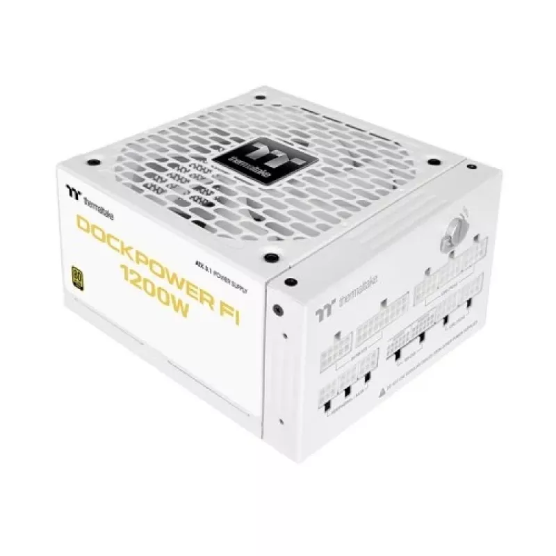 Thermaltake TT Dockpower FI 1200W Snow virtalähde, 1200 W, 80 PLUS Gold, modulaarinen, valkoinen
