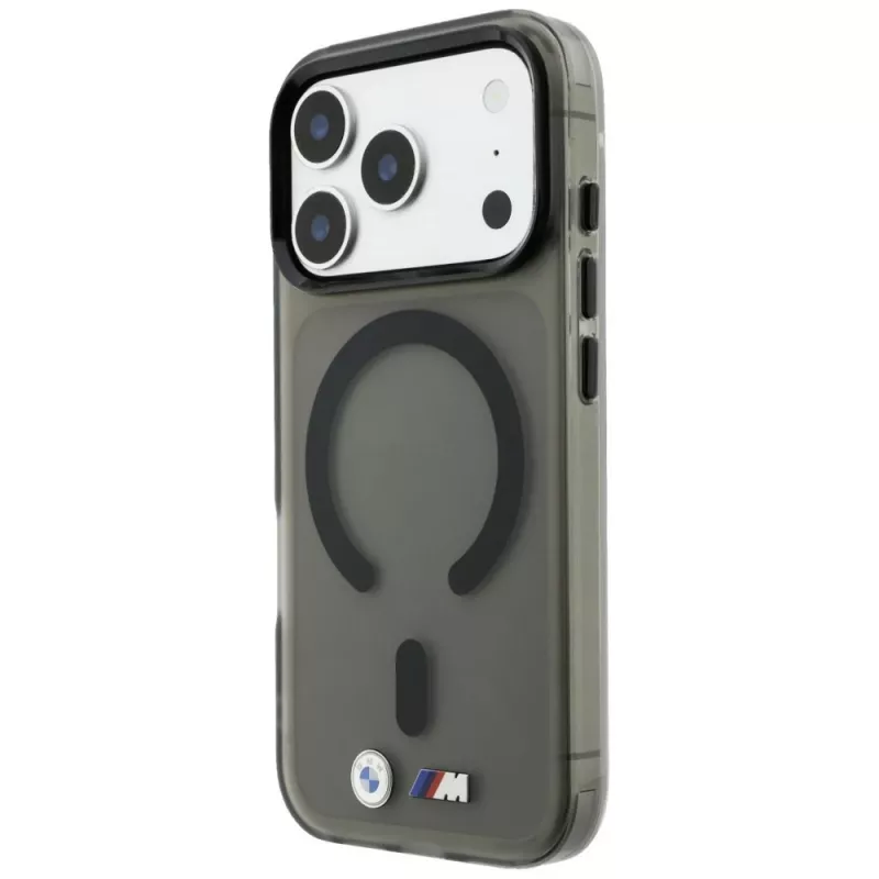 BMW BMW001309 M IML Frosted Metal Logo & Trims MagSafe -suojakuori iPhone 18 Pro / 17 Pro -puhelimelle, musta