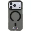 BMW BMW001309 M IML Frosted Metal Logo & Trims MagSafe -suojakuori iPhone 18 Pro / 17 Pro -puhelimelle, musta