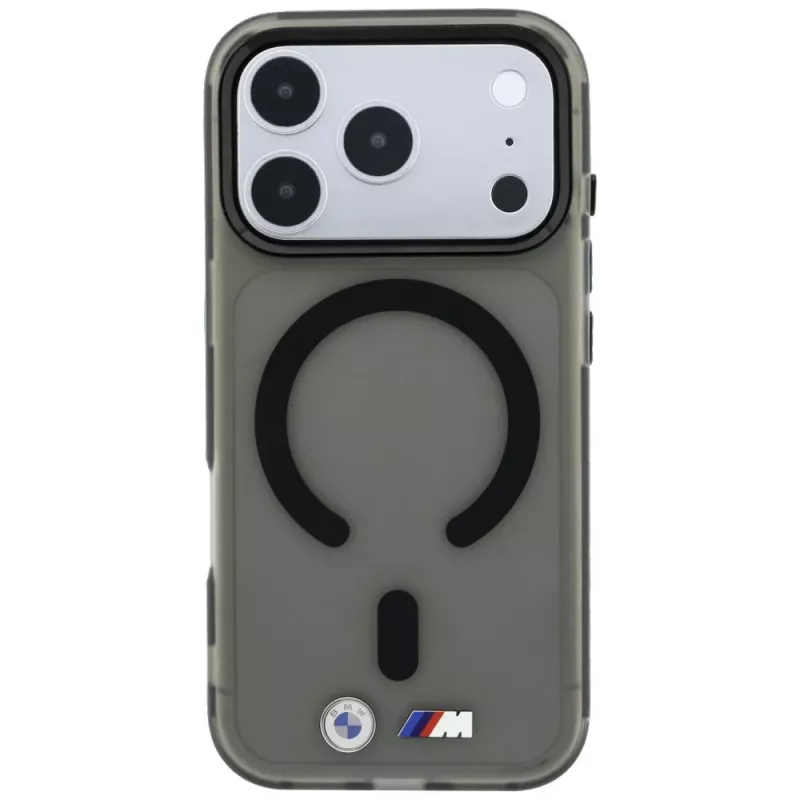BMW BMW001309 M IML Frosted Metal Logo & Trims MagSafe -suojakuori iPhone 18 Pro / 17 Pro -puhelimelle, musta