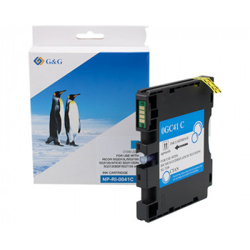 G&G mustekasetti, yhteensopiva Ricoh GC41C / 405766, XL, syaani