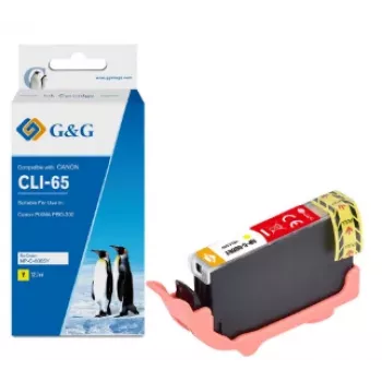 G&G mustekasetti, yhteensopiva Canon CLI-65Y (12,7 ml), keltainen