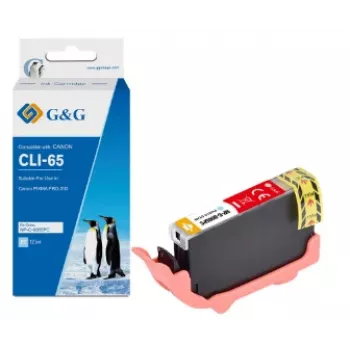 G&G muste, yhteensopiva Canon CLI-65PC, valokuva-syaani