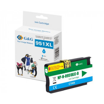 G&G mustekasetti, yhteensopiva HP 951XL / CN046AE:n kanssa, syaani (13969)
