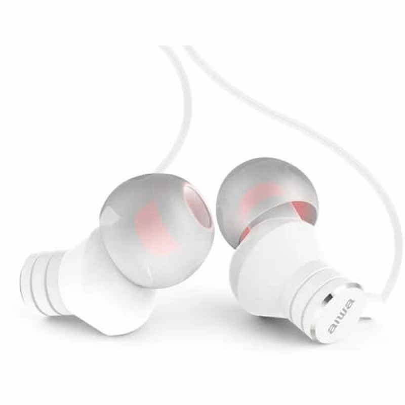 AIWA ESTM-50WT in-ear-stereokuulokkeet mikrofonilla, valkoiset