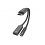 Equip 133470 USB-C–3,5 mm 3-napainen DAC-adapteri, 0,12 m, musta