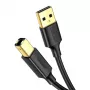 Ugreen US135 USB 2.0 A-B -tulostinkaapeli, kullattu, 1 m, musta