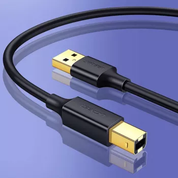 Ugreen US135 USB 2.0 A-B -tulostinkaapeli, kullattu, 1 m, musta