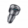 Joyroom JR-CCN19 autolaturi, 65 W, 2x USB-C + USB-A, tummanharmaa