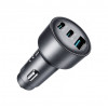 Joyroom JR-CCN19 autolaturi, 65 W, 2x USB-C + USB-A, tummanharmaa