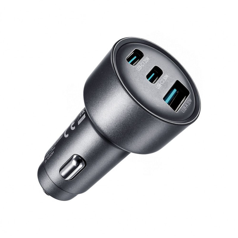 Joyroom JR-CCN19 autolaturi, 65 W, 2x USB-C + USB-A, tummanharmaa
