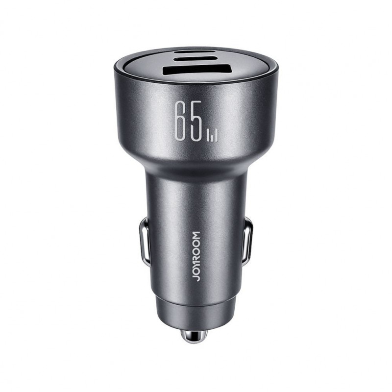 Joyroom JR-CCN19 autolaturi, 65 W, 2x USB-C + USB-A, tummanharmaa