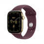 Apple Watch Series 12 GPS + Cellular 42 mm, säteilevän kullan värinen titaanikotelo, viininpunainen urheiluranneke, M/L