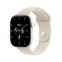Apple Watch Series 12 GPS + Cellular 42 mm, helmenvalkoinen keraaminen kotelo, hiekanvärinen urheiluranneke, M/L