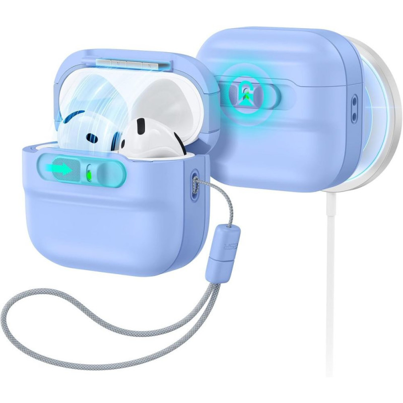ESR Pulse HaloLock MagSafe -kotelo Apple AirPods 4 / 5 -kuulokkeille, vaaleansininen