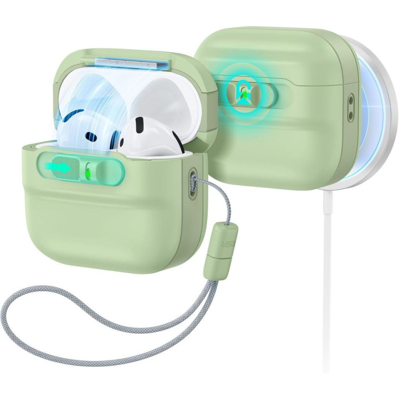 ESR Pulse HaloLock MagSafe -kotelo Apple AirPods 4 / 5 -kuulokkeille, vaaleanvihreä