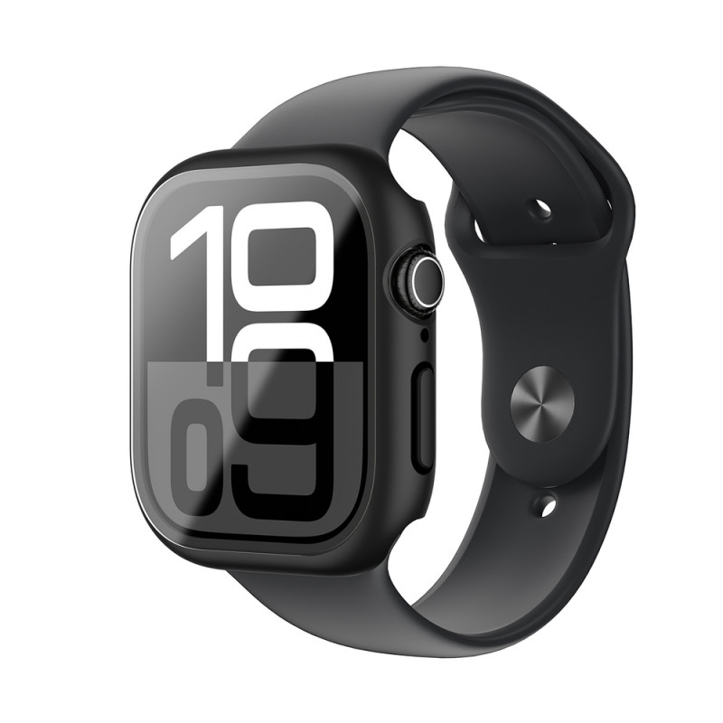 AmazingThing Radix Glass suojakotelo Apple Watch 42 mm -kellolle, karkaistu lasi, musta