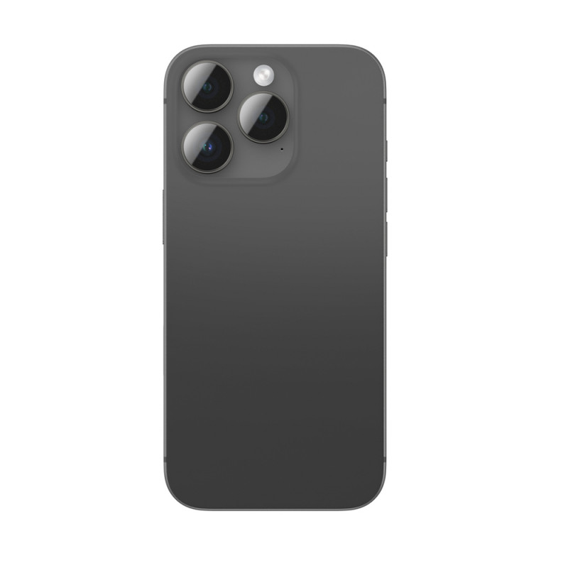 AmazingThing AR Aluminum 3 Lens Glass kameran linssinsuoja kehyksellä iPhone 16 Pro / 16 Pro Max -puhelimille, musta