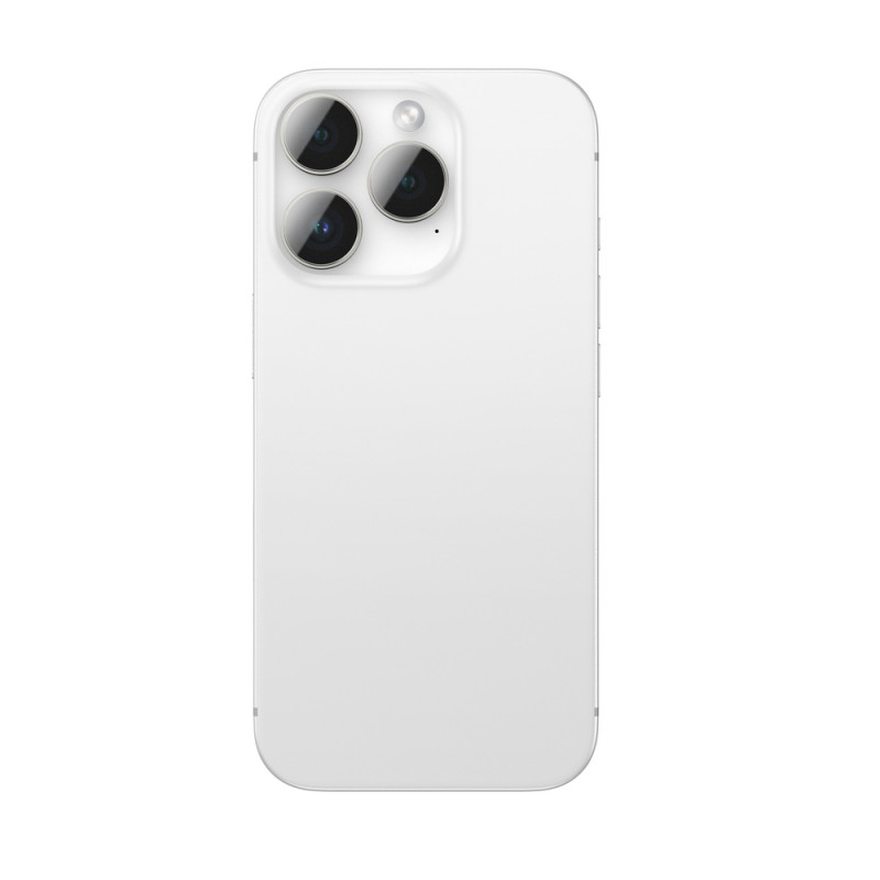 AmazingThing AR Aluminum 3 Lens Glass kameran linssinsuoja kehyksellä iPhone 16 Pro / 16 Pro Max -puhelimille, hopeanvärinen