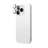 AmazingThing AR Aluminum 3 Lens Glass kameran linssinsuoja kehyksellä iPhone 16 Pro / 16 Pro Max -puhelimille, hopeanvärinen