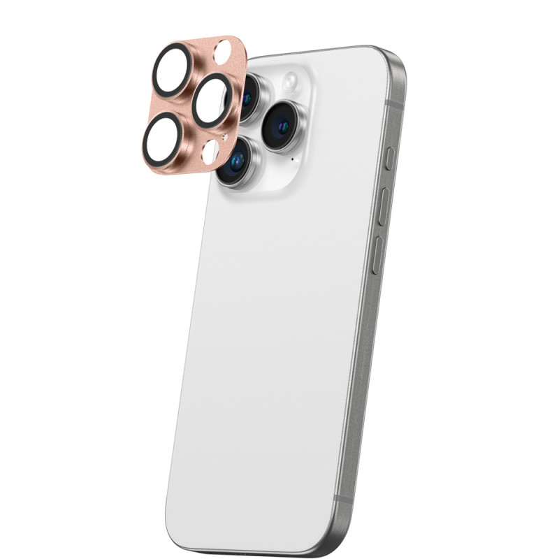 AmazingThing Aviation-Grade Alloy karkaistu lasi kameran linssinsuojus iPhone 16 Pro / 16 Pro Max -puhelimille, ruusukulta