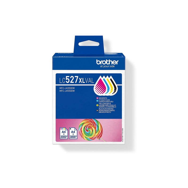 Brother LC527XLVAL mustekasettipakkaus (4 kpl), suuri riittoisuus, musta, keltainen, syaani, magenta