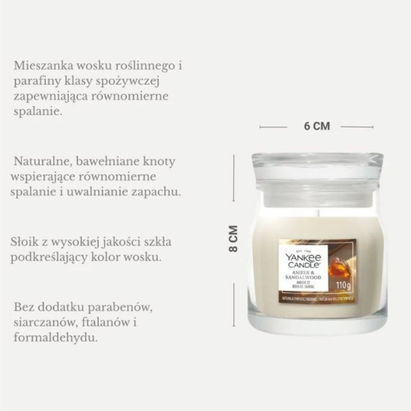 Yankee Candle Amber & Sandalwood pieni kynttilä