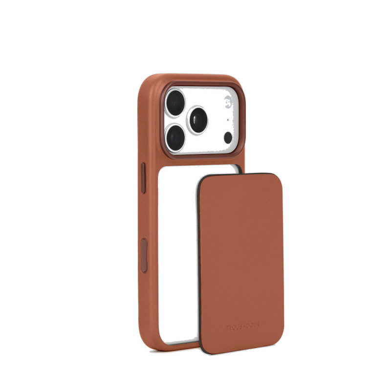 Mujjo Troubadour modulaarinen nahkakotelo Apple iPhone 18 Pro / 17 Pro, MagSafe, vaaleanruskea